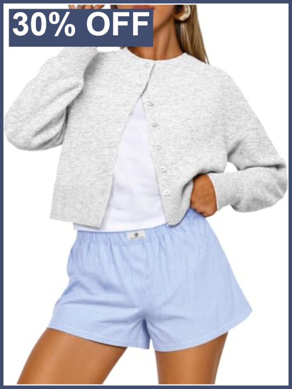 Cropped Cardigan Sweater Buttery Soft Knit Women Fall Fashion Lightweight
